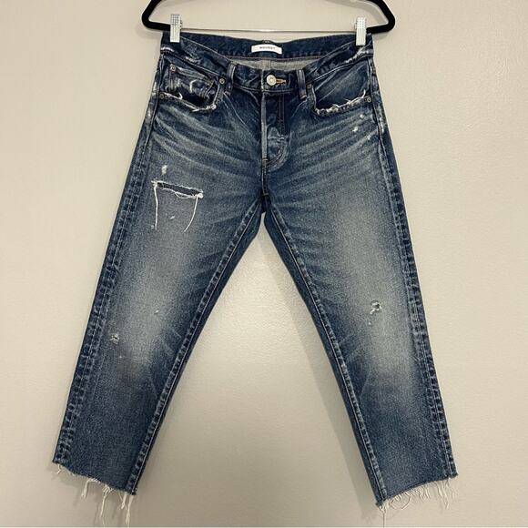 MOUSSY Rare Japanese Vintage Kelley Distressed Mid Rise Tapered Jeans Size 27 - Picture 2 of 12